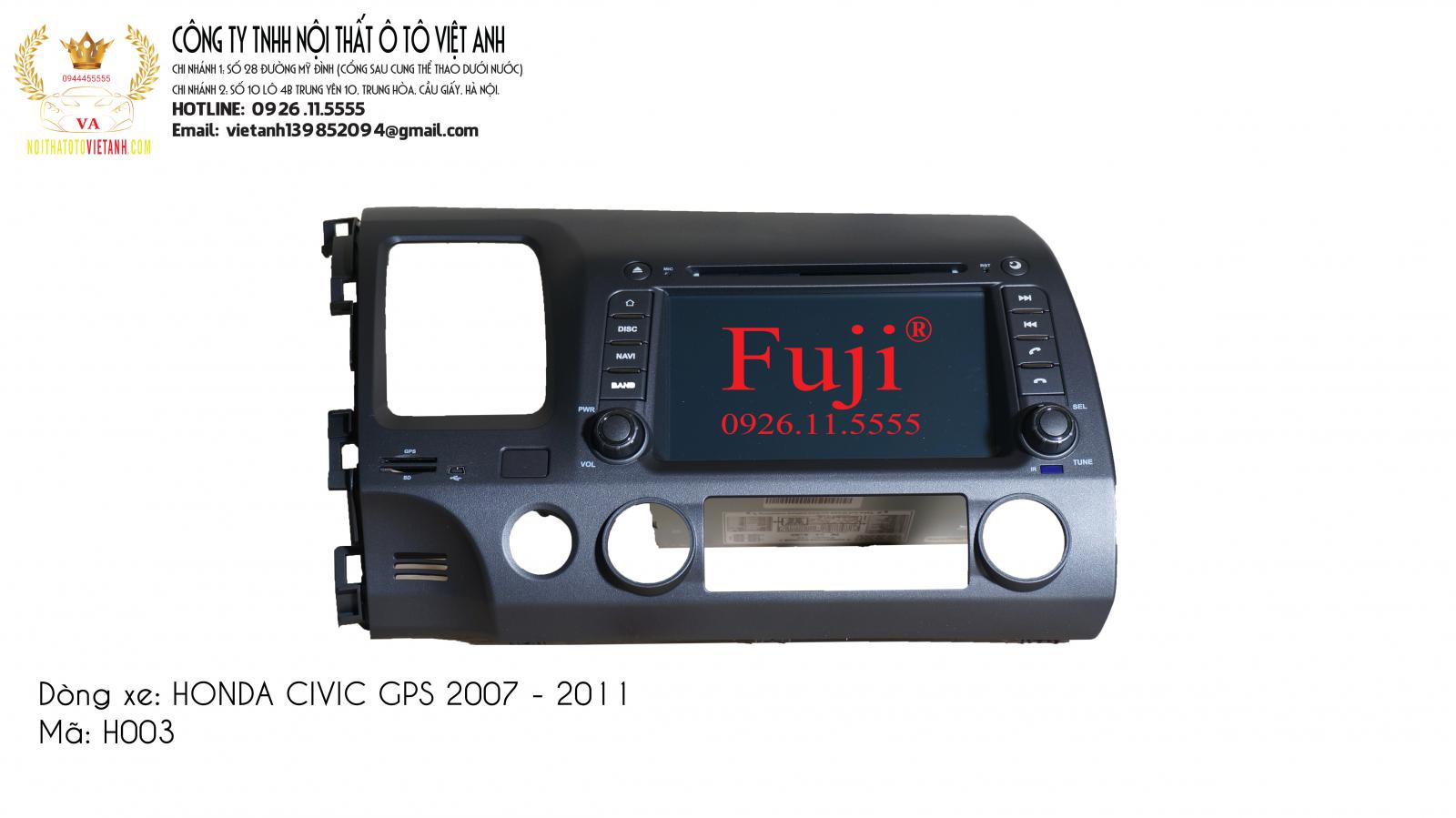 DVD FUJI THEO XE HONDA CIVIC GPS 2007 - 2010