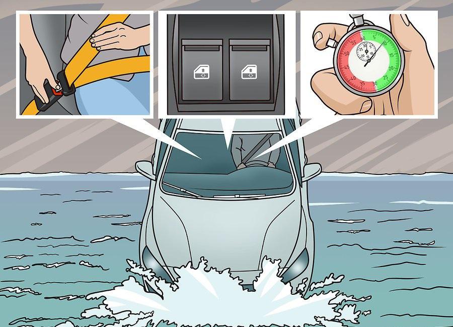 Hướng dẫn thoát hiểm khi ô tô chìm xuống nước