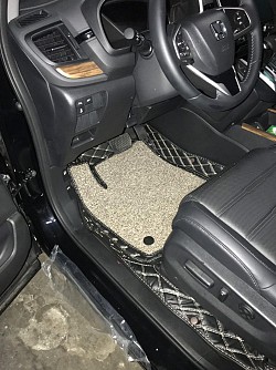 Thảm lót sàn da 6D vân carbon tặng kèm rối cho Honda Brio