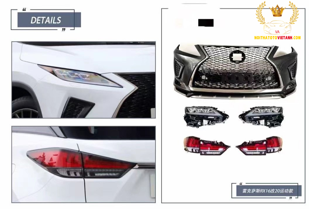 Nâng đời Body kit Lexus Rx200T 2016 lên Rx350 2021