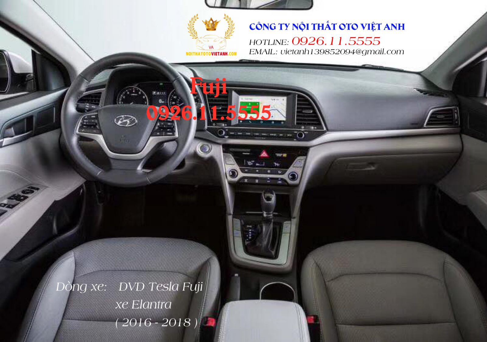 DVD Tesla Fuji theo xe Hyundai Elantra